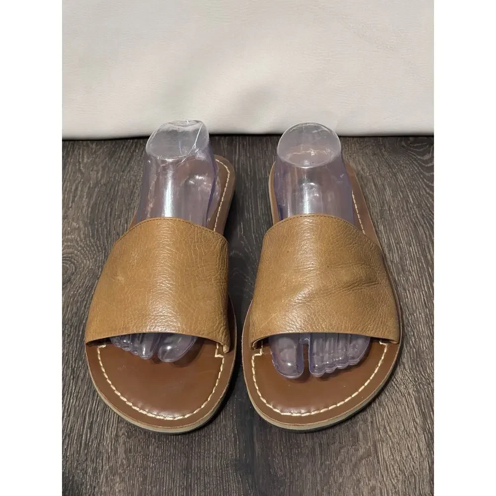 Johnston & Murphy Men’s Brown Leather Slide Sandals Size 11 Brown Made in Brazil